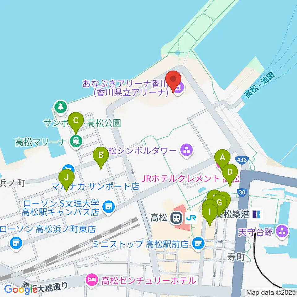 あなぶきアリーナ香川周辺のホテル一覧地図
