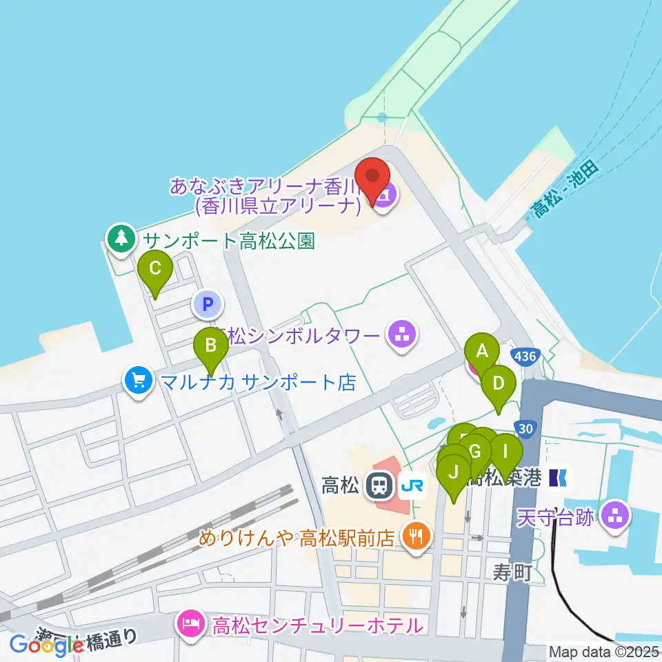 あなぶきアリーナ香川周辺のホテル一覧地図