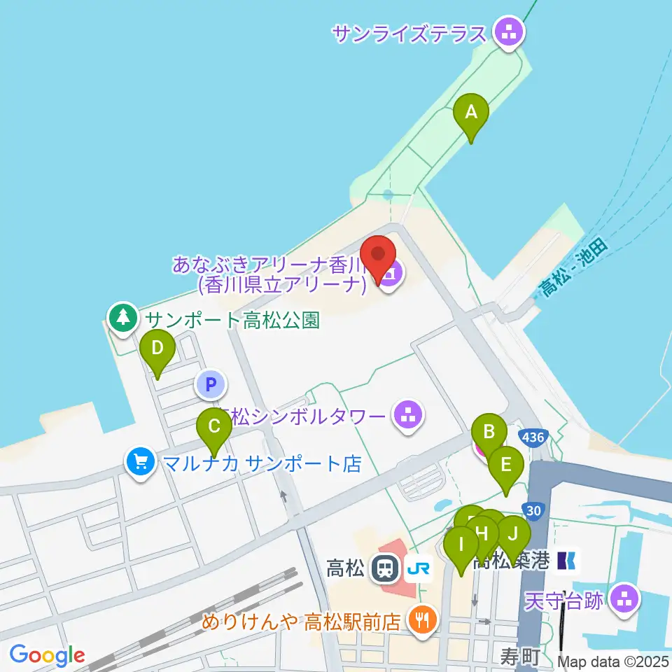 あなぶきアリーナ香川周辺のホテル一覧地図
