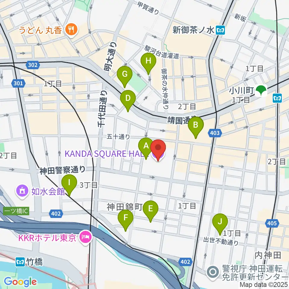 神田スクエアホール周辺のホテル一覧地図