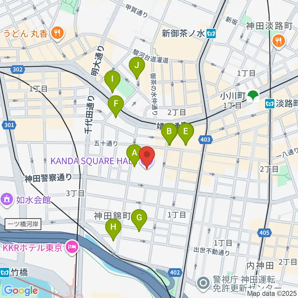 神田スクエアホール周辺のホテル一覧地図