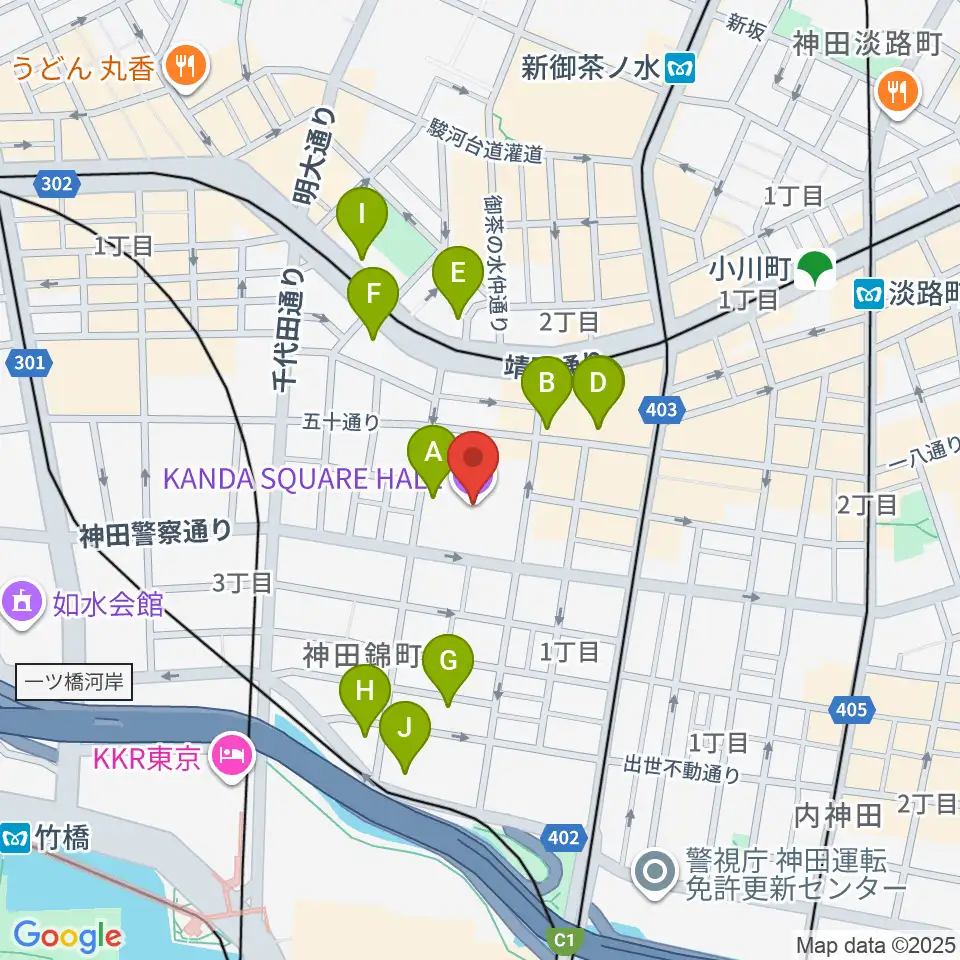 神田スクエアホール周辺のホテル一覧地図