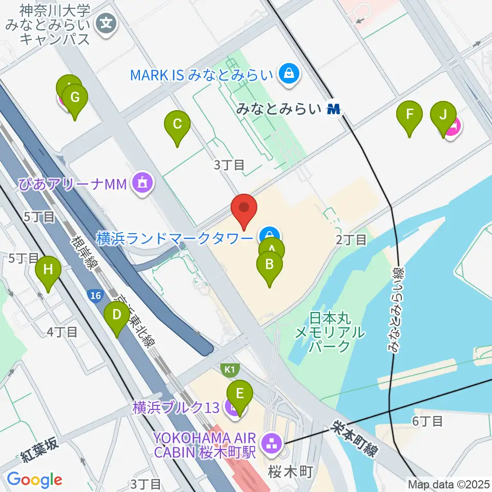 横浜ランドマークホール周辺のホテル一覧地図