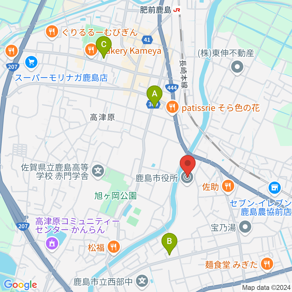 鹿島市民文化ホール サクラス周辺のホテル一覧地図