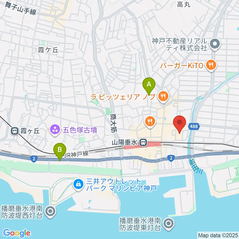垂水区文化センター レバンテホール周辺のホテル一覧地図