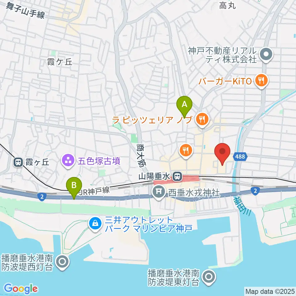 垂水区文化センター レバンテホール周辺のホテル一覧地図
