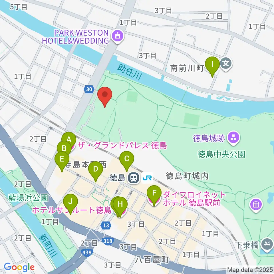 とくぎんトモニアリーナ周辺のホテル一覧地図