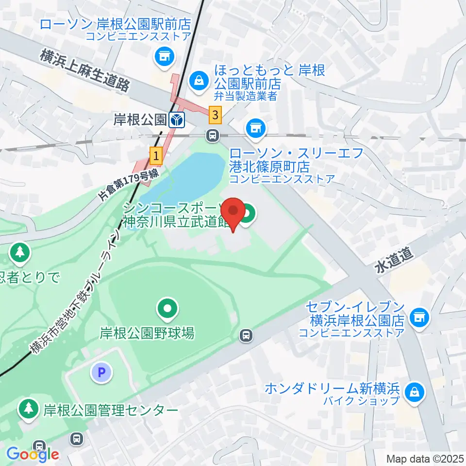 シンコースポーツ神奈川県立武道館周辺のホテル一覧地図