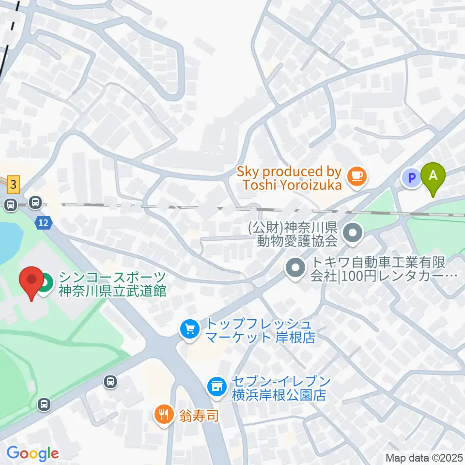 シンコースポーツ神奈川県立武道館周辺のホテル一覧地図