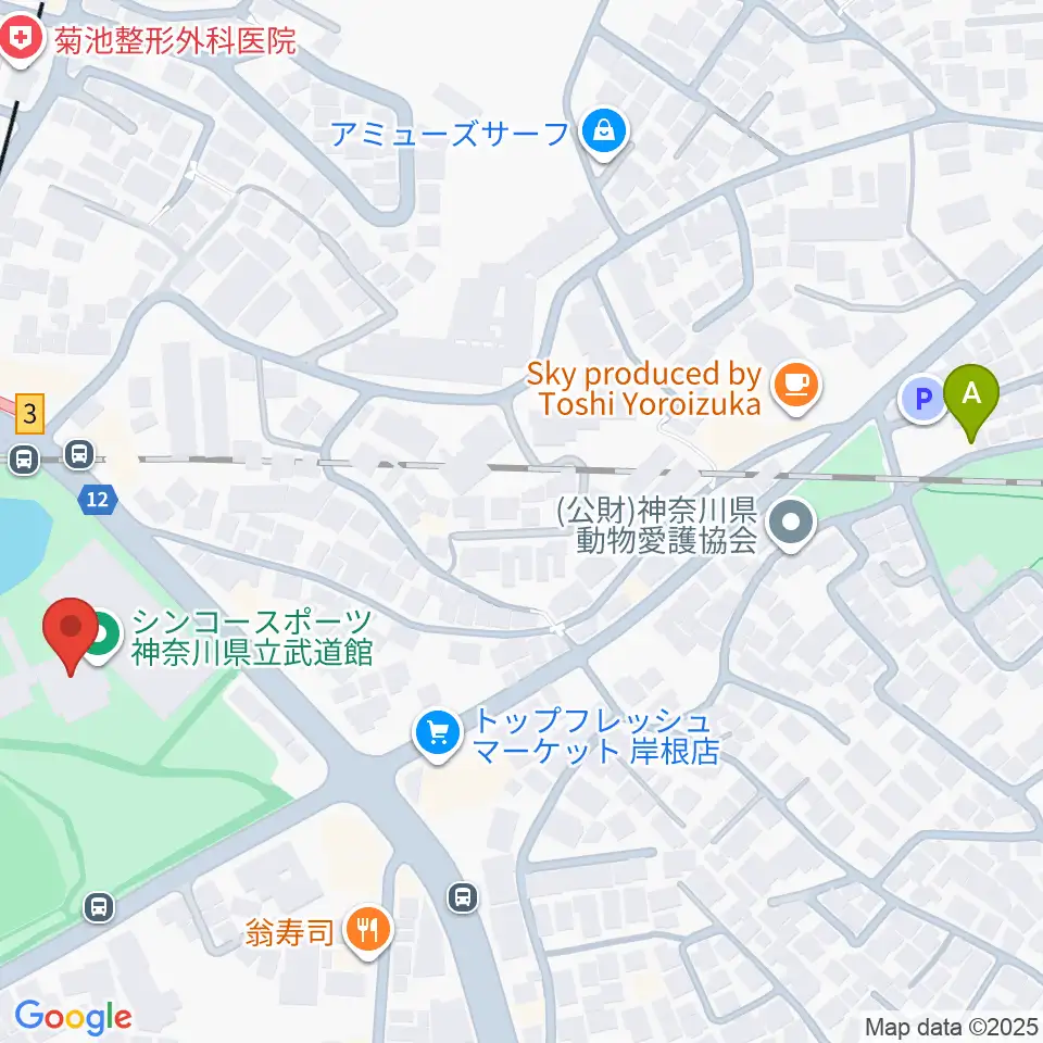シンコースポーツ神奈川県立武道館周辺のホテル一覧地図