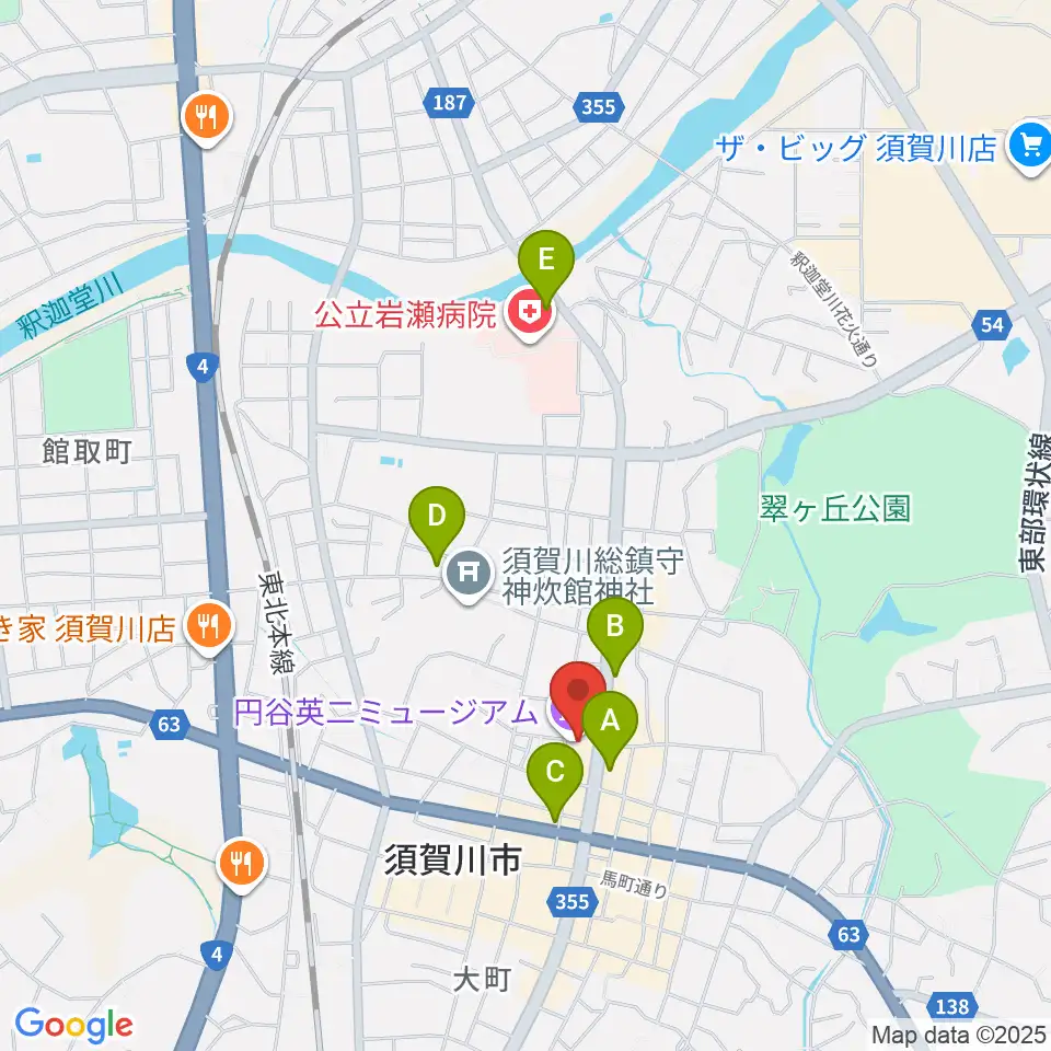 須賀川市民交流センターtette周辺のホテル一覧地図