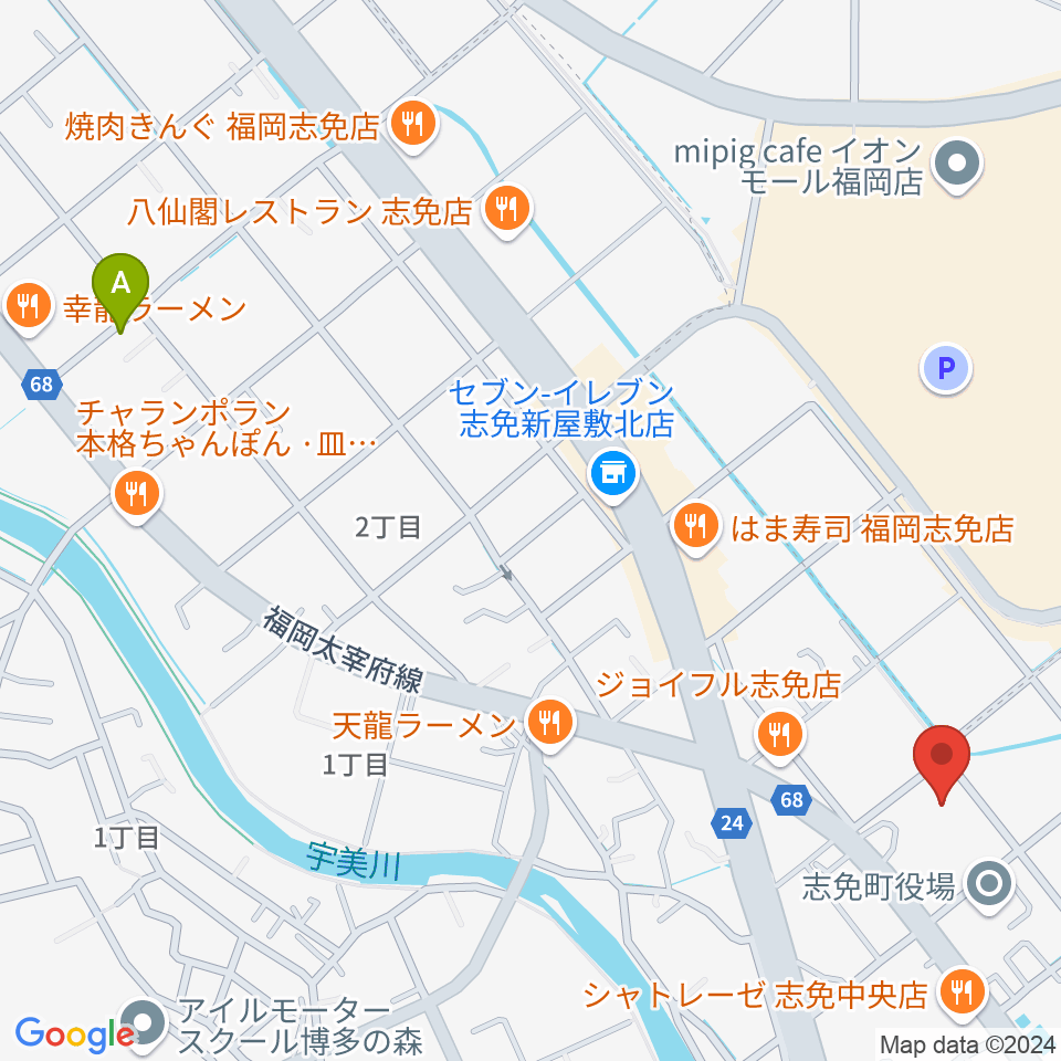 志免町立町民センター周辺のホテル一覧地図