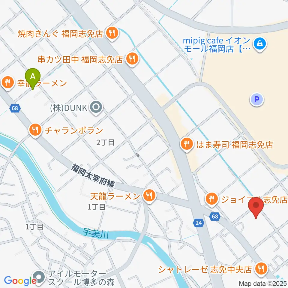 志免町立町民センター周辺のホテル一覧地図