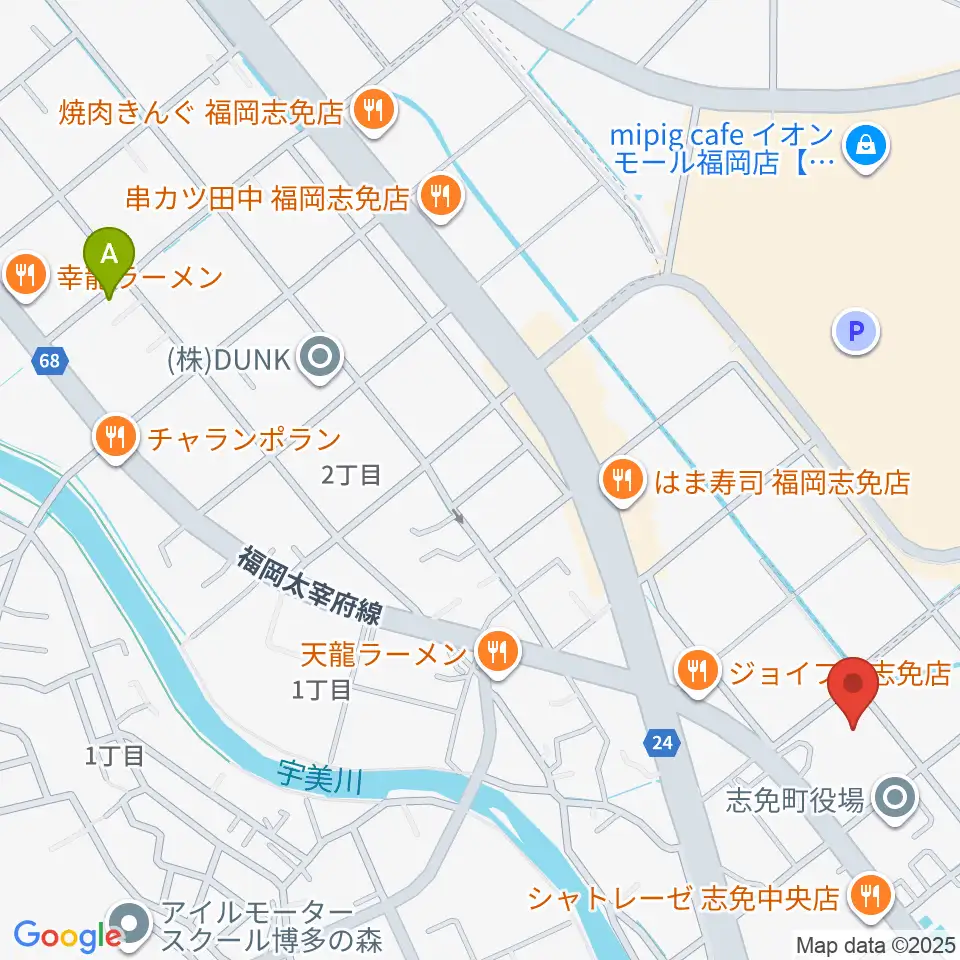 志免町立町民センター周辺のホテル一覧地図