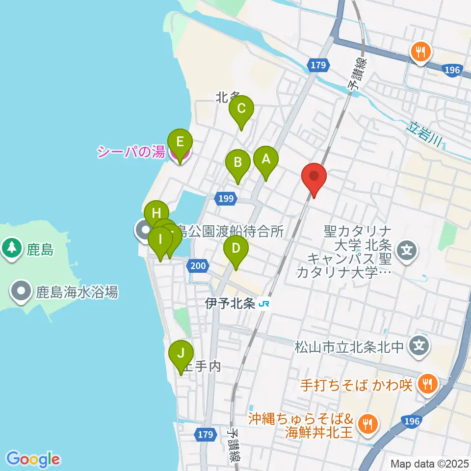松山市北条市民会館周辺のホテル一覧地図