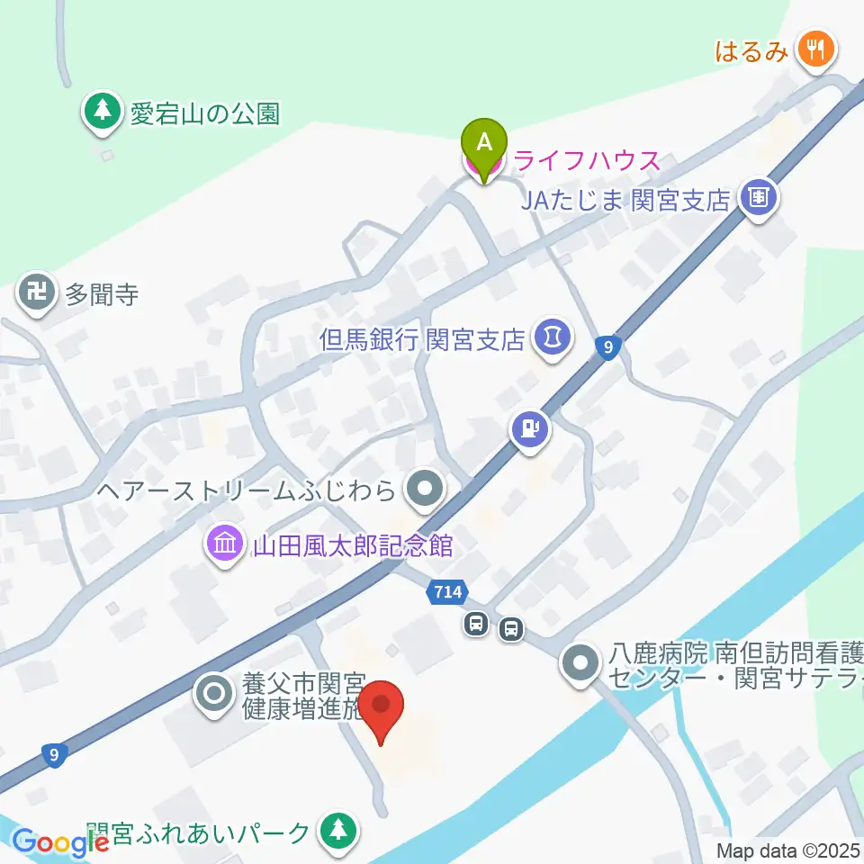 関宮公民館ノビアホール周辺のホテル一覧地図