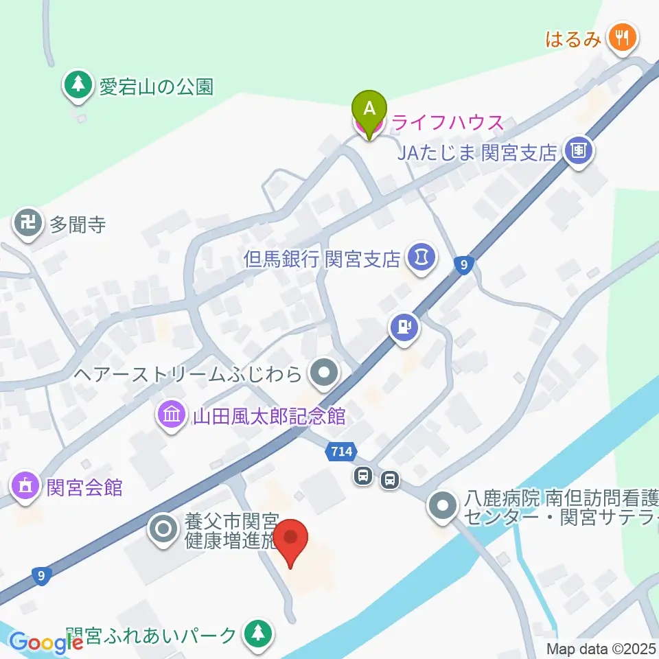 関宮公民館ノビアホール周辺のホテル一覧地図
