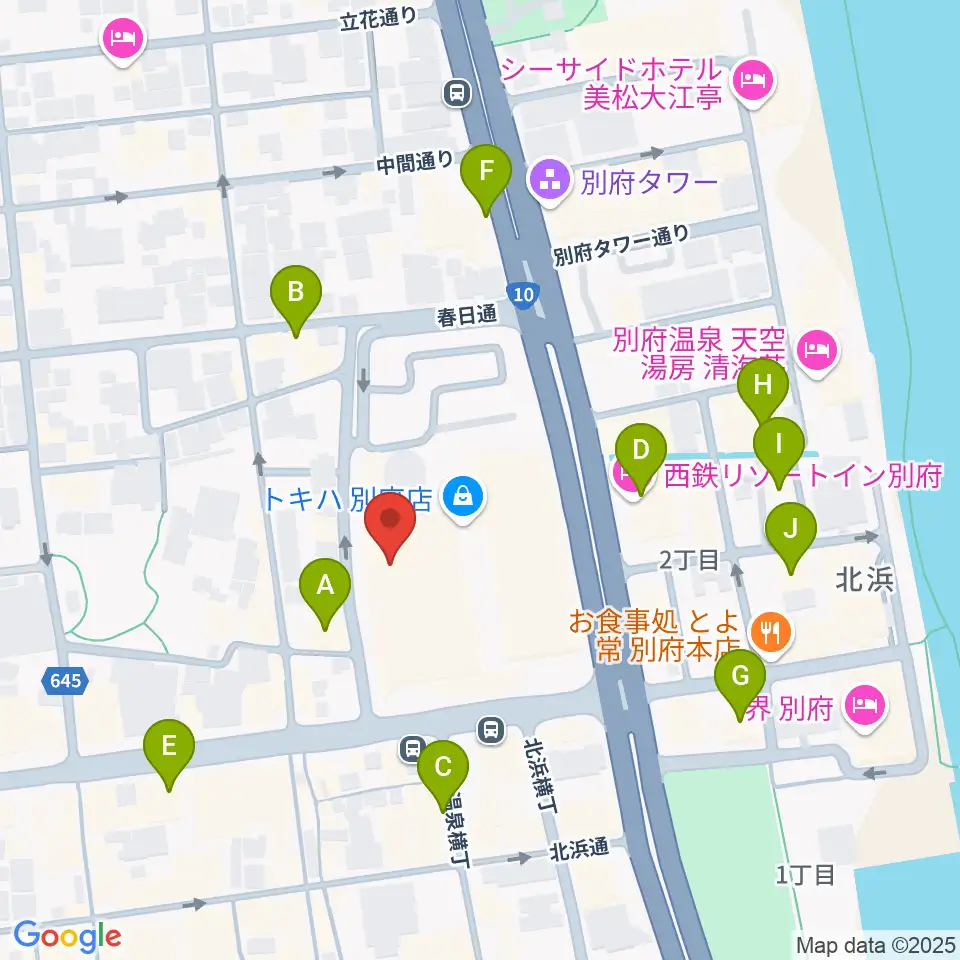 ぶらり劇場別府座周辺のホテル一覧地図