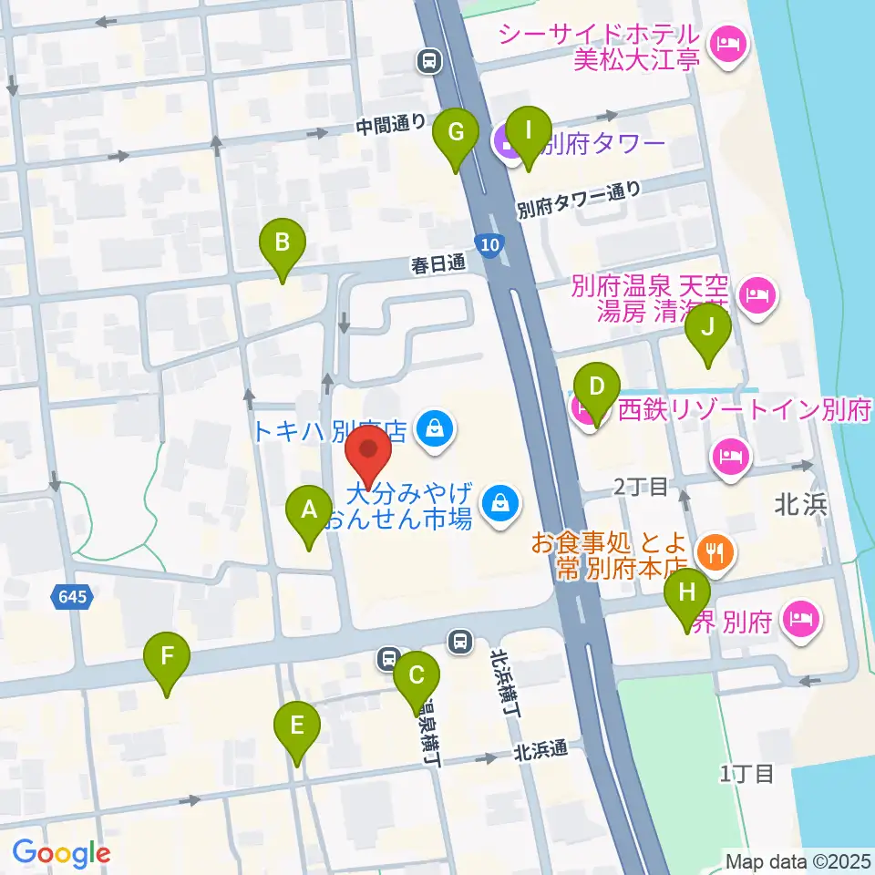 ぶらり劇場別府座周辺のホテル一覧地図