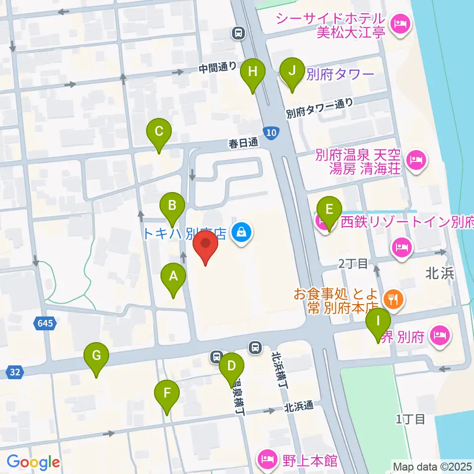 ぶらり劇場別府座周辺のホテル一覧地図
