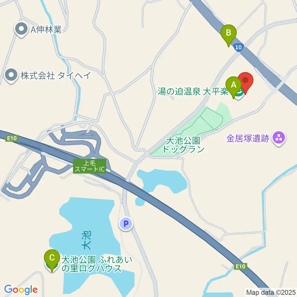 ぶらり劇場大平楽周辺のホテル一覧地図