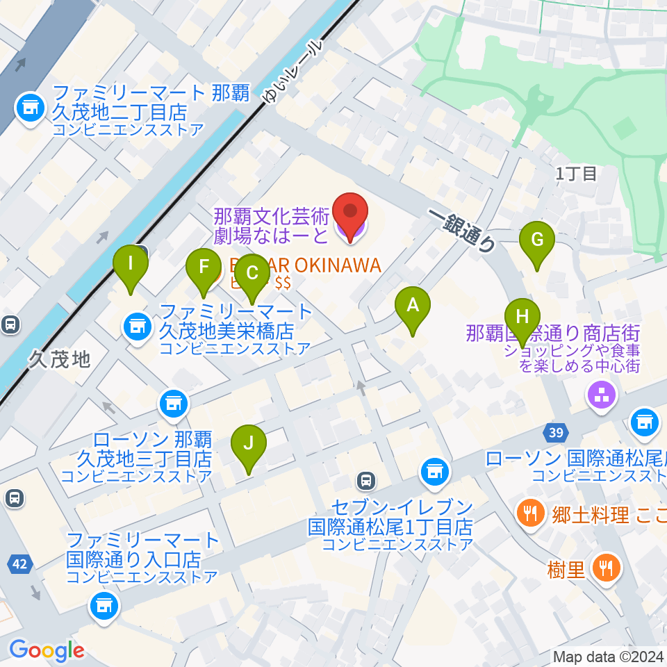 那覇文化芸術劇場なはーと周辺のホテル一覧地図