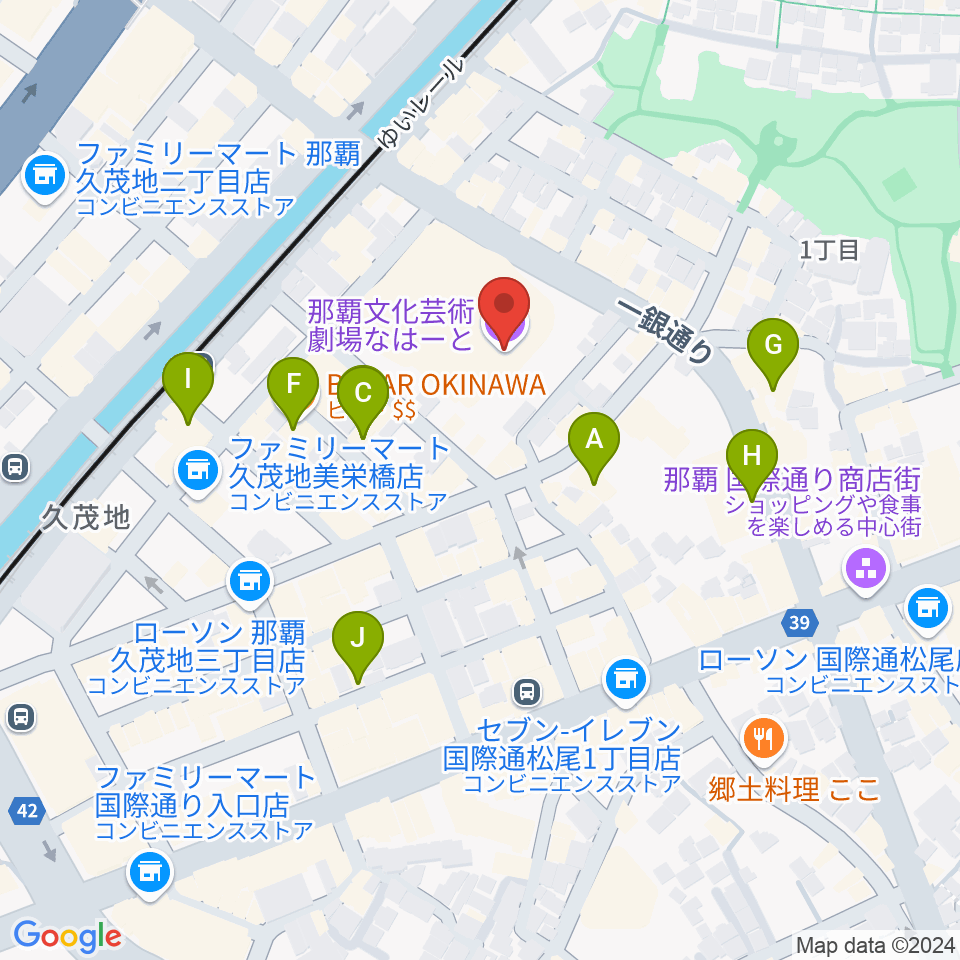 那覇文化芸術劇場なはーと周辺のホテル一覧地図