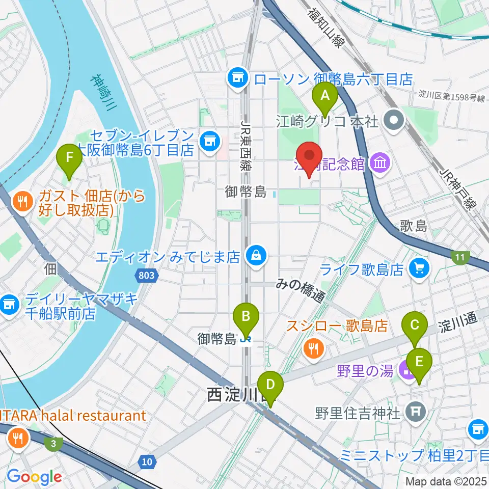 近藤技研工業 西淀川区民ホール周辺のホテル一覧地図