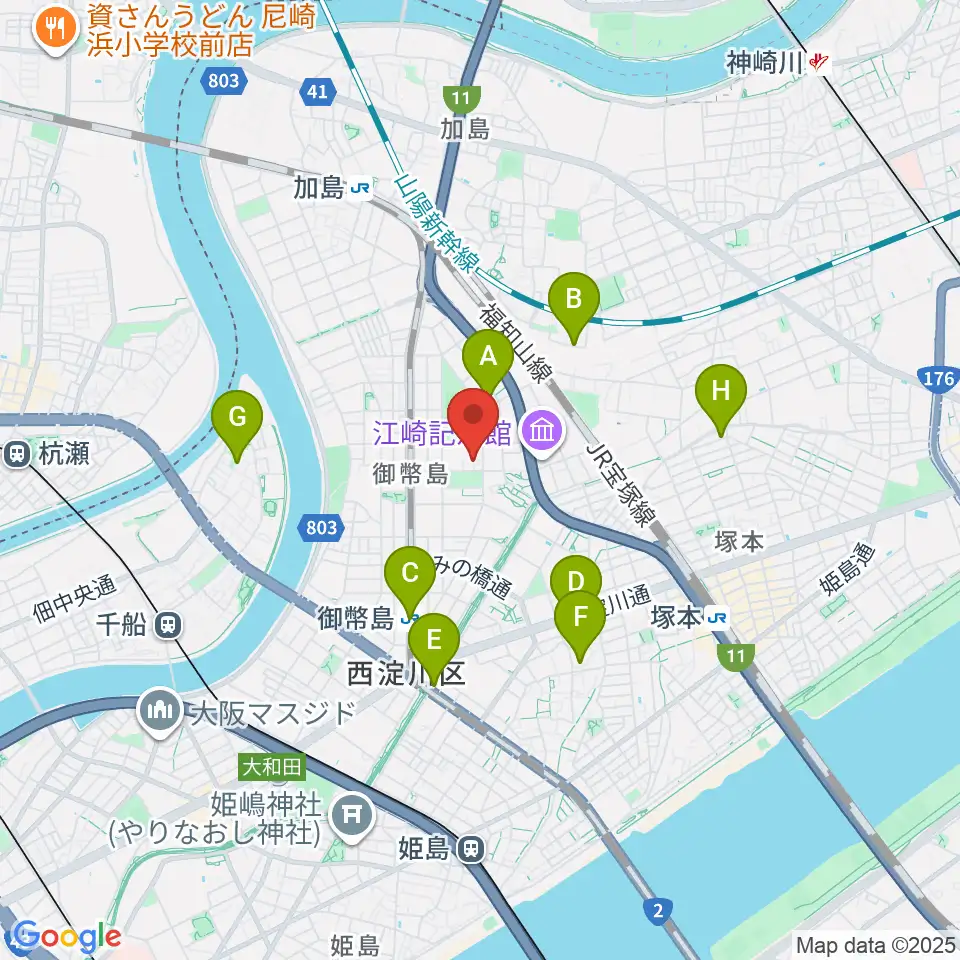 近藤技研工業 西淀川区民ホール周辺のホテル一覧地図