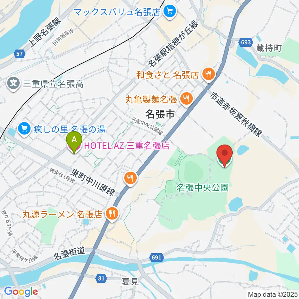 ベルウイングアリーナ周辺のホテル一覧地図