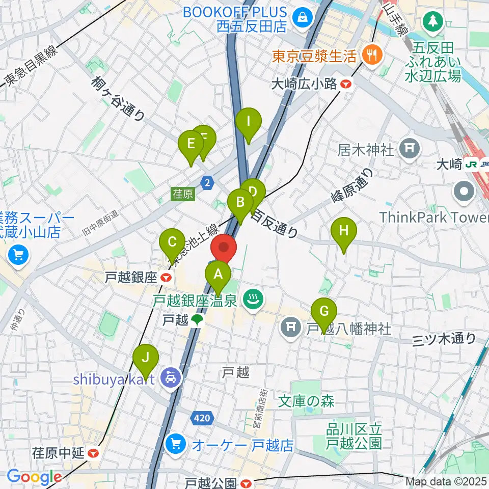 FMしながわ周辺のホテル一覧地図