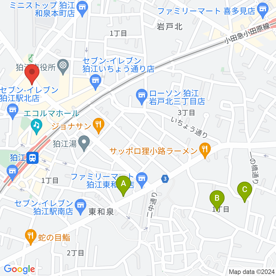 コマラジ（狛江エフエム）周辺のホテル一覧地図