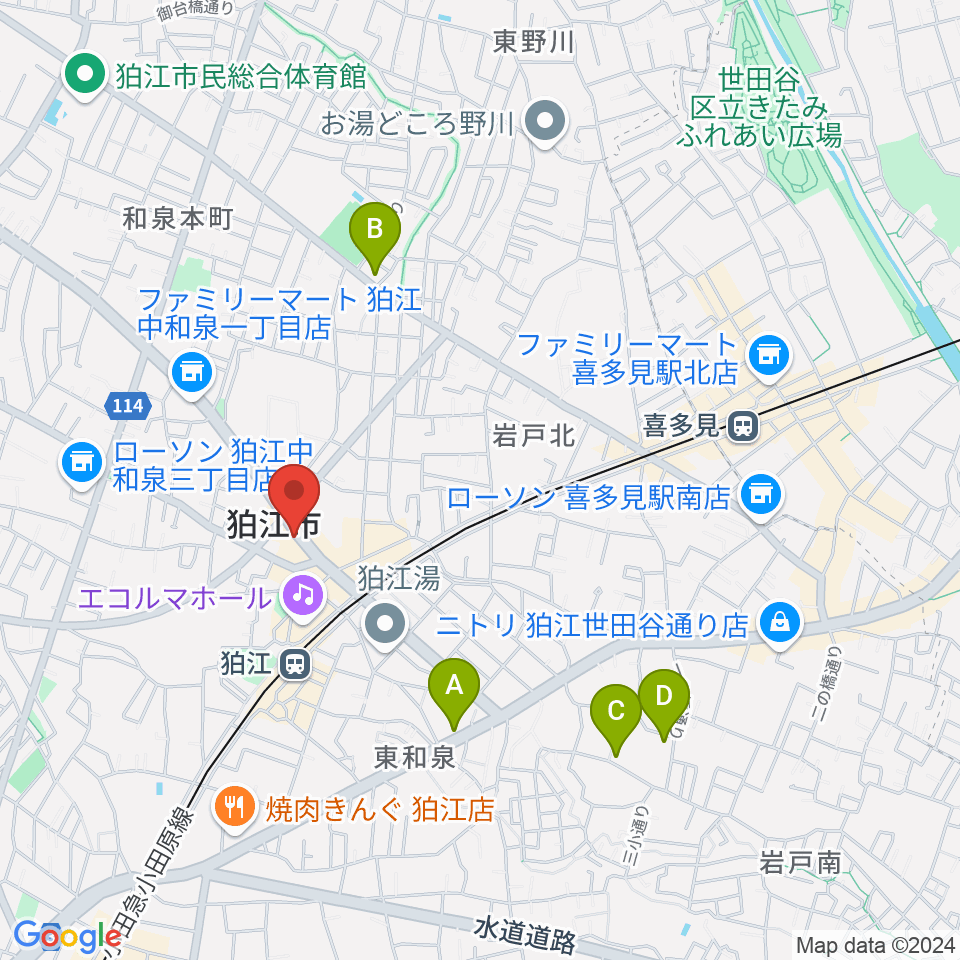 コマラジ（狛江エフエム）周辺のホテル一覧地図