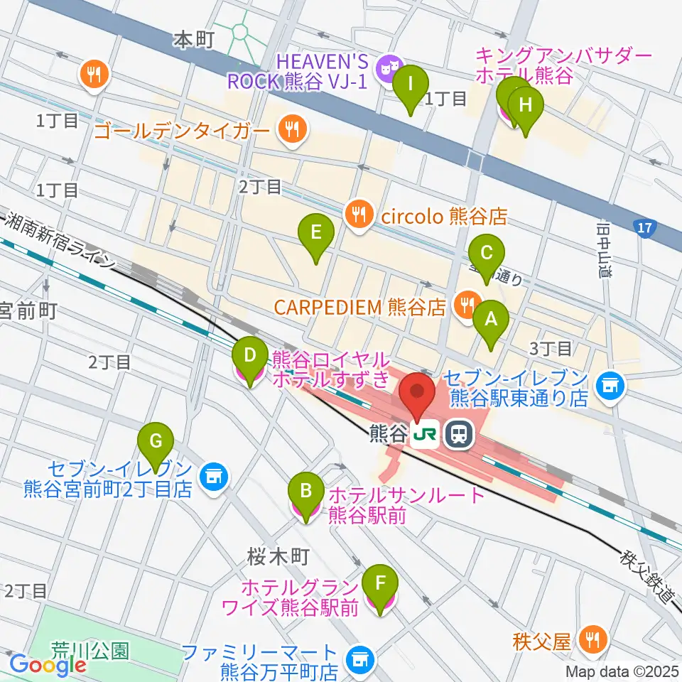 FMクマガヤ周辺のホテル一覧地図