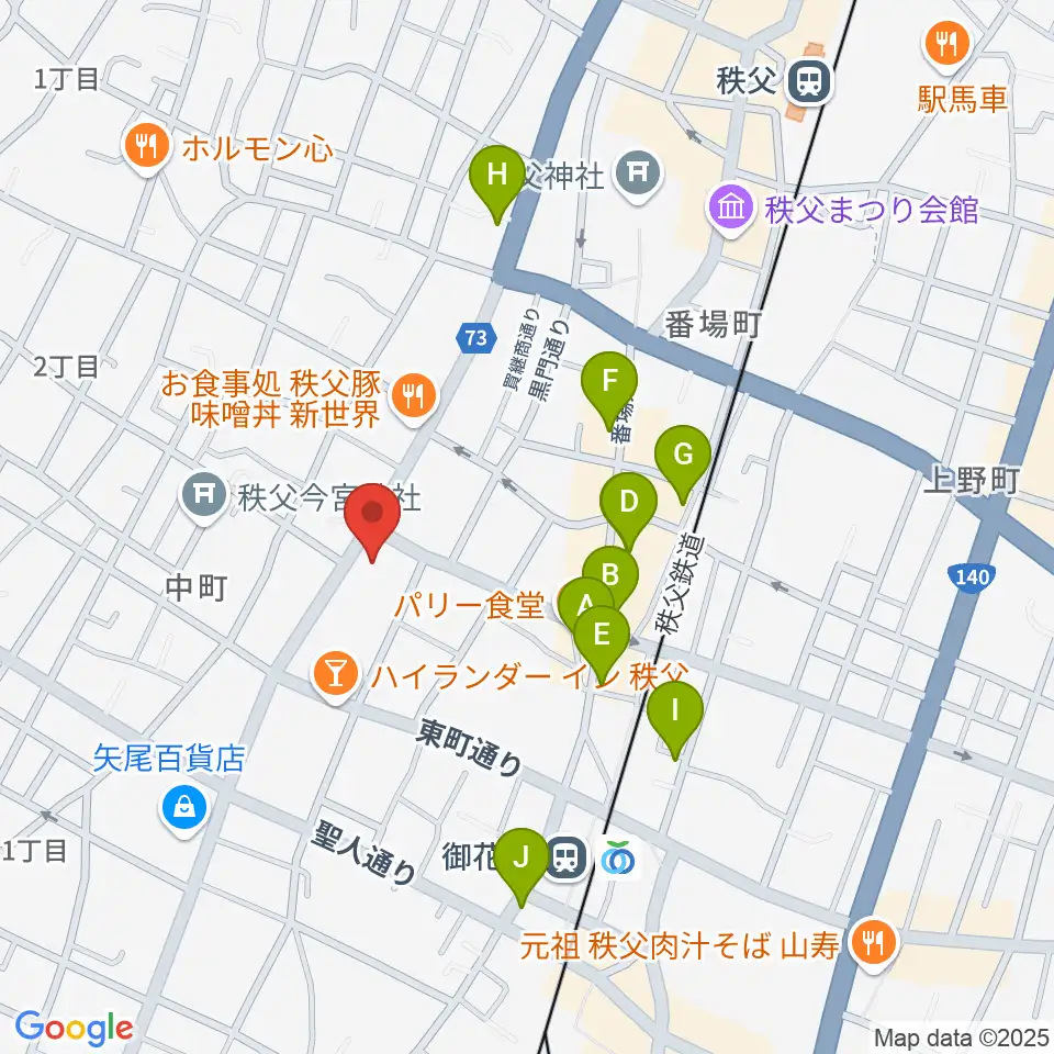 ちちぶエフエム周辺のホテル一覧地図