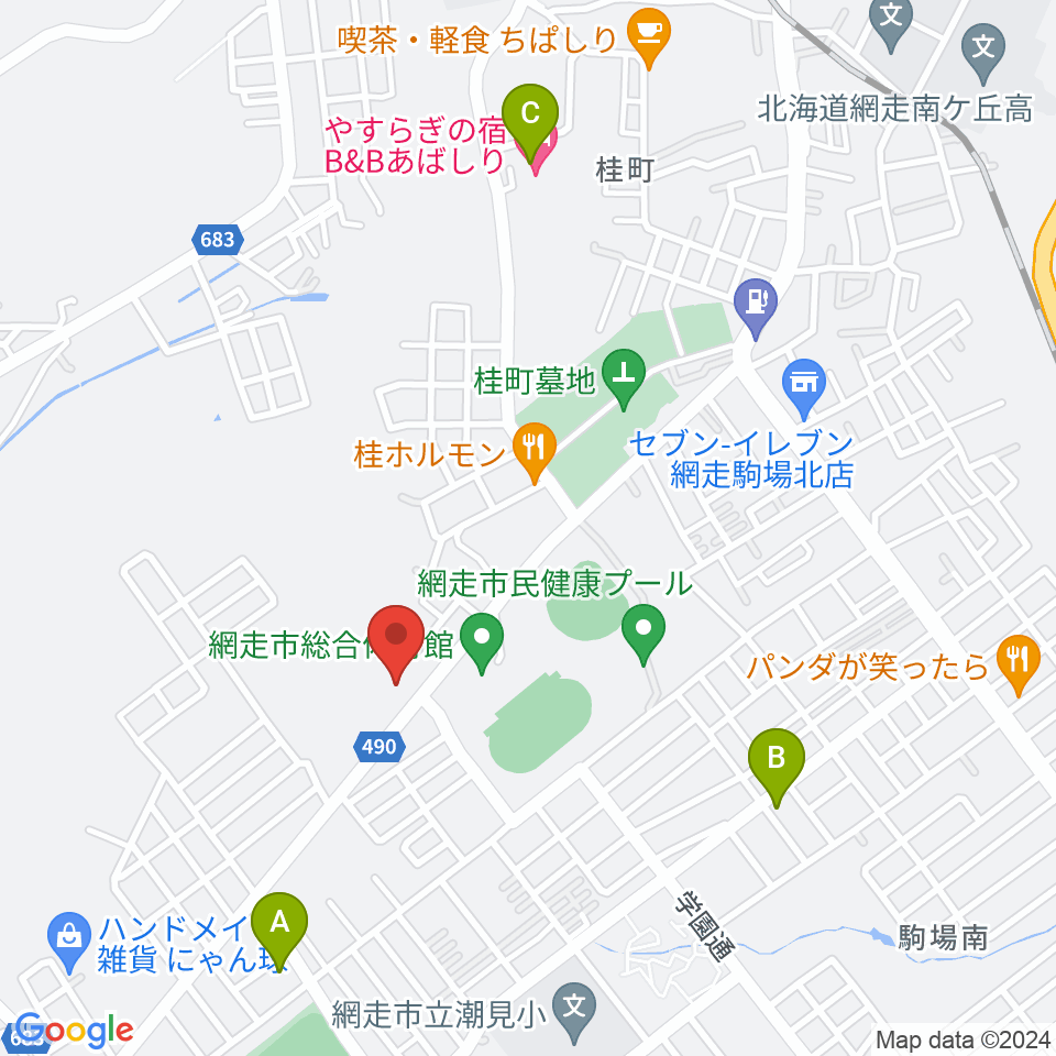 FMあばしり周辺のホテル一覧地図