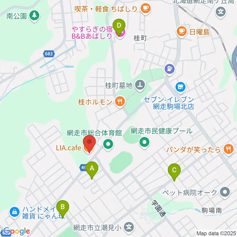 FMあばしり周辺のホテル一覧地図