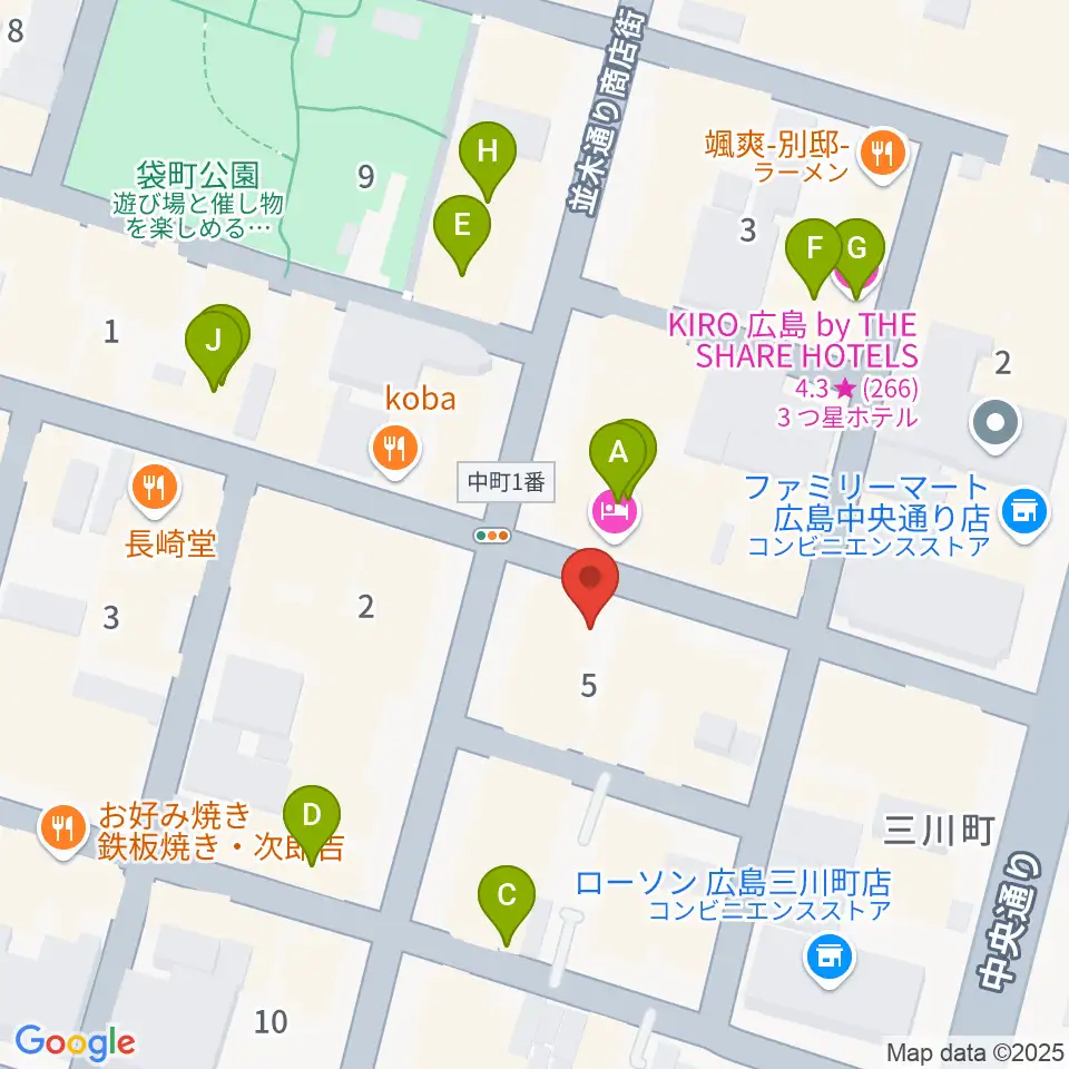 広島STUDIO25周辺のホテル一覧地図
