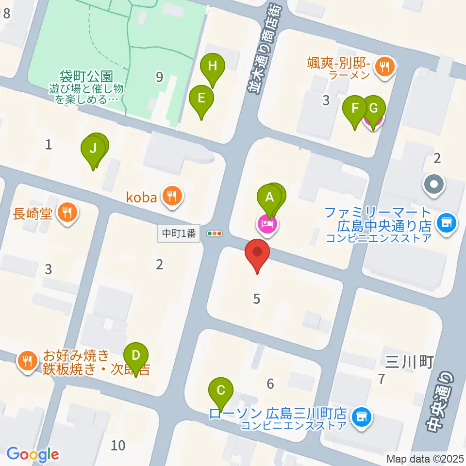 広島STUDIO25周辺のホテル一覧地図