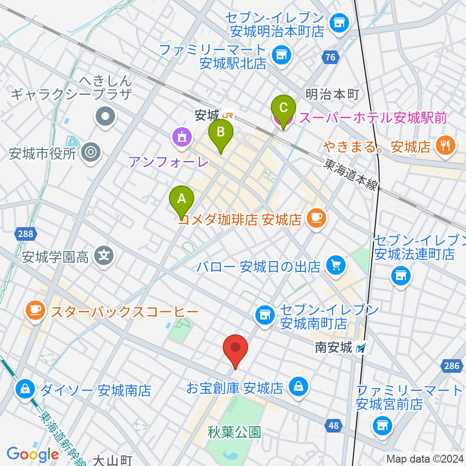 ギターショップメイヤ周辺のホテル一覧地図