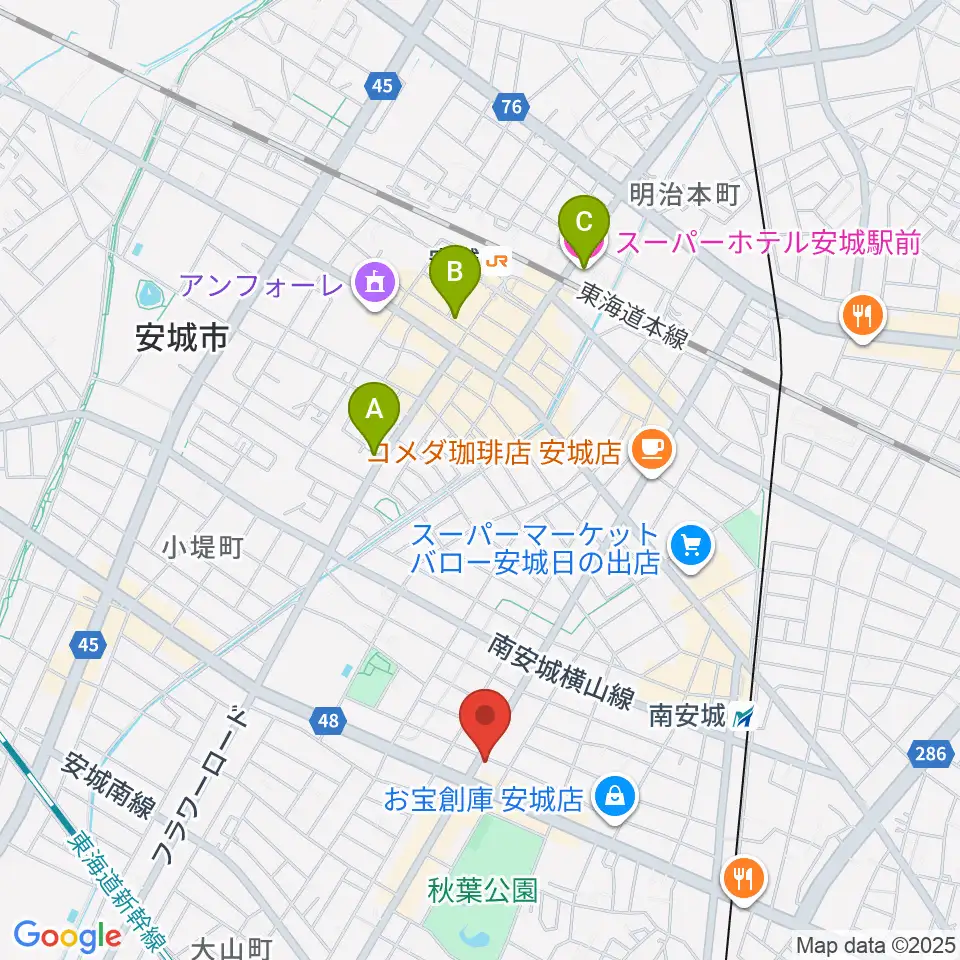 ギターショップメイヤ周辺のホテル一覧地図