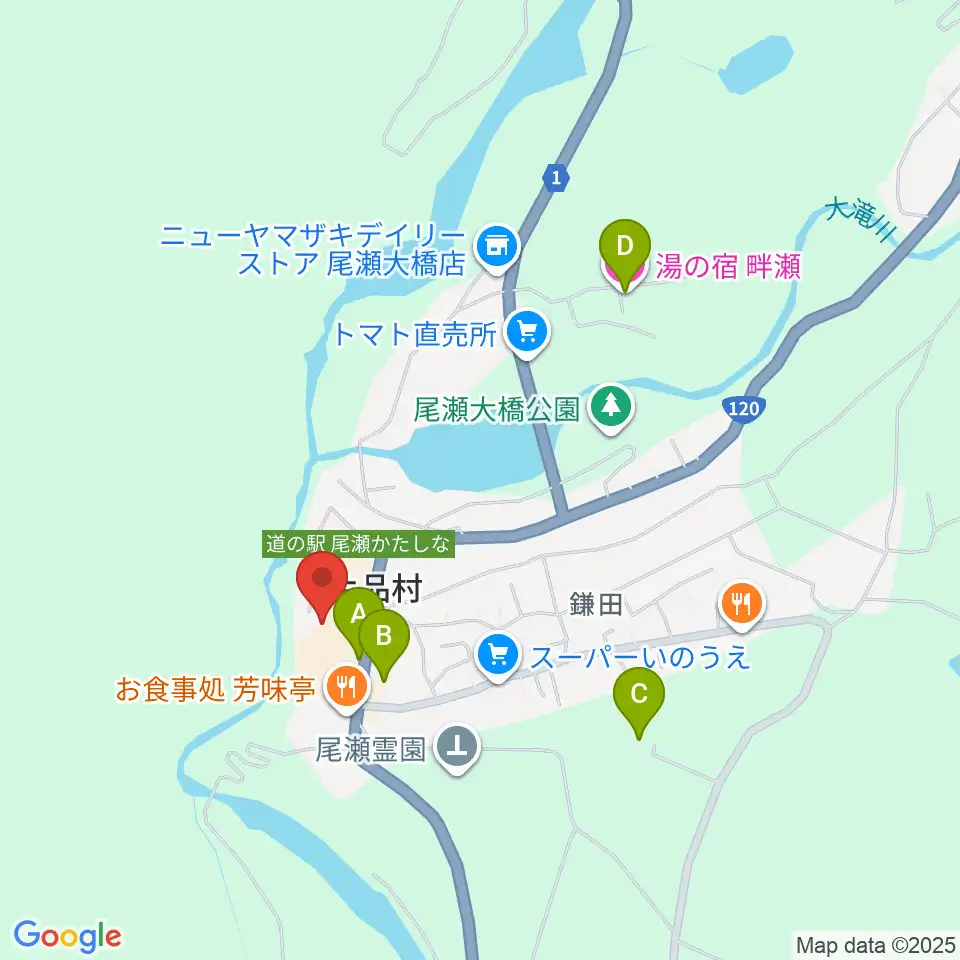 片品村文化センター周辺のホテル一覧地図