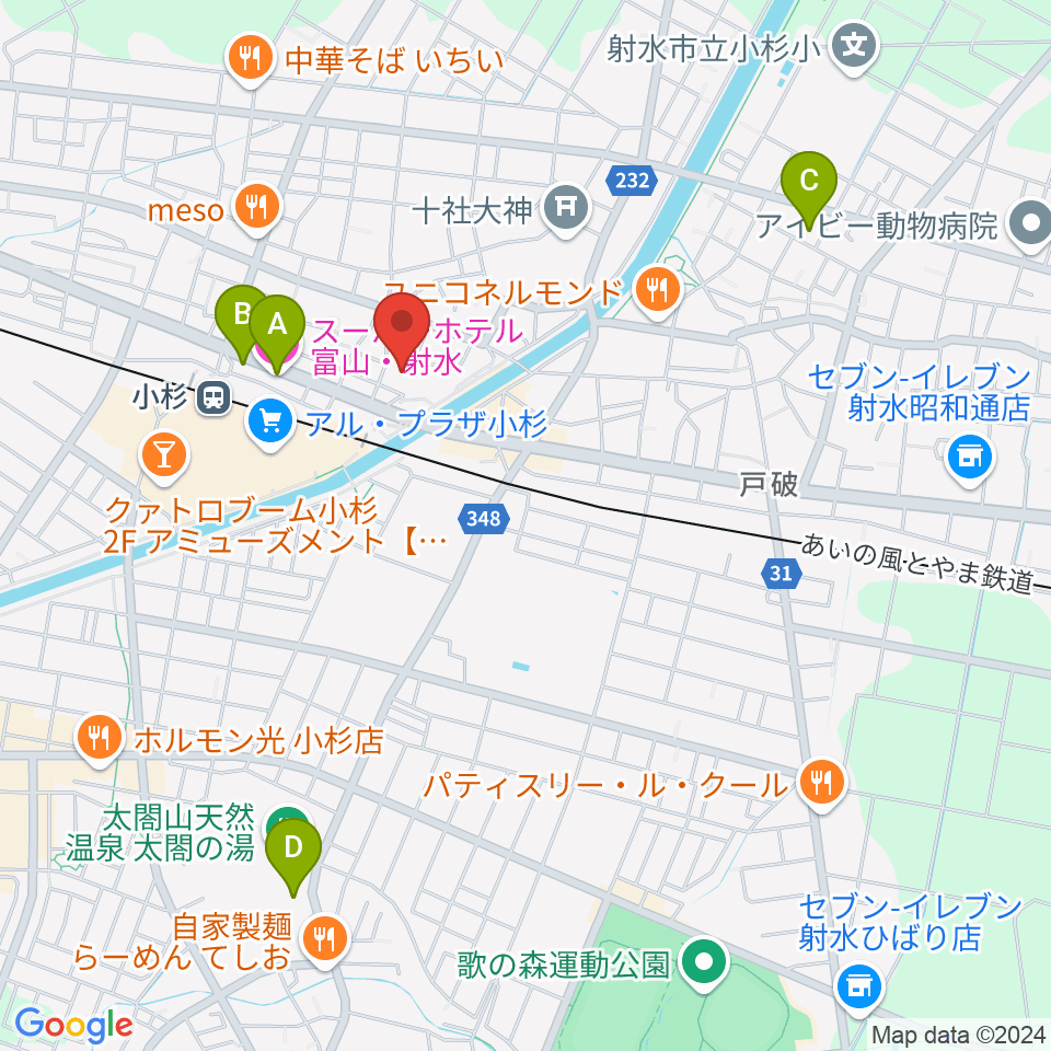 救急薬品市民交流プラザ（QQPlaza）周辺のホテル一覧地図