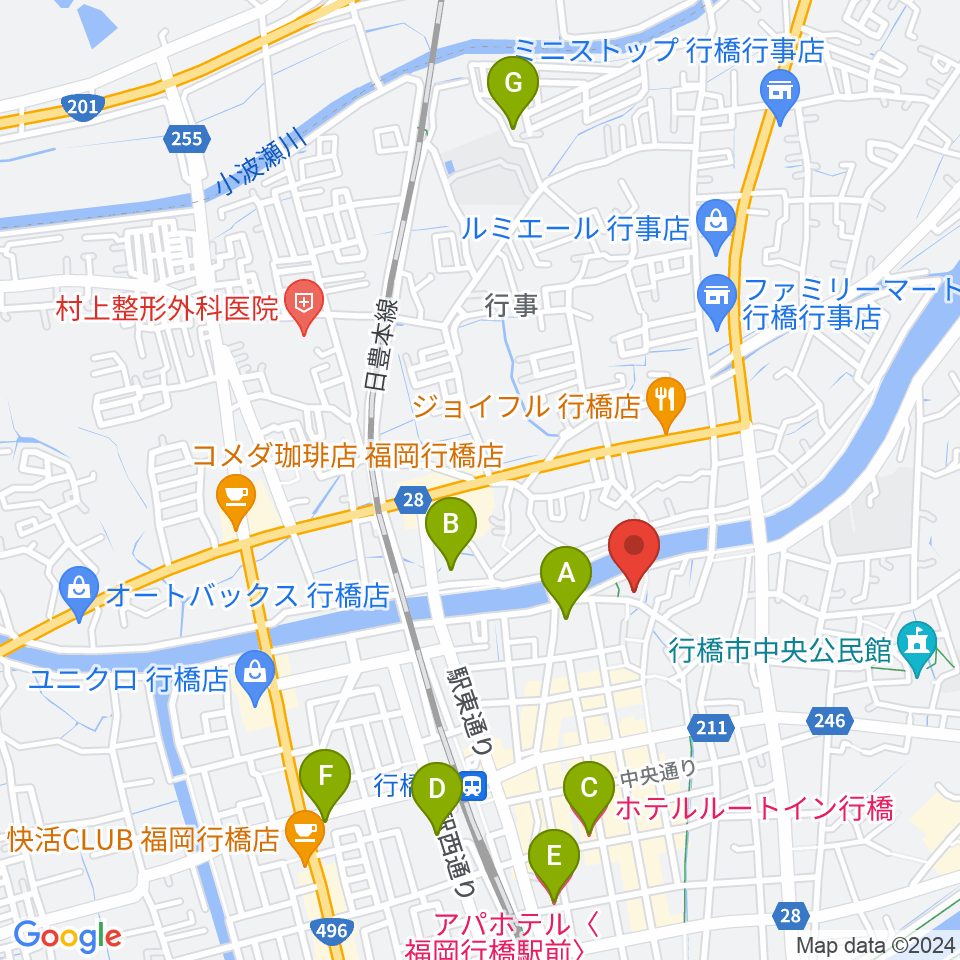 リブリオ行橋周辺のホテル一覧地図