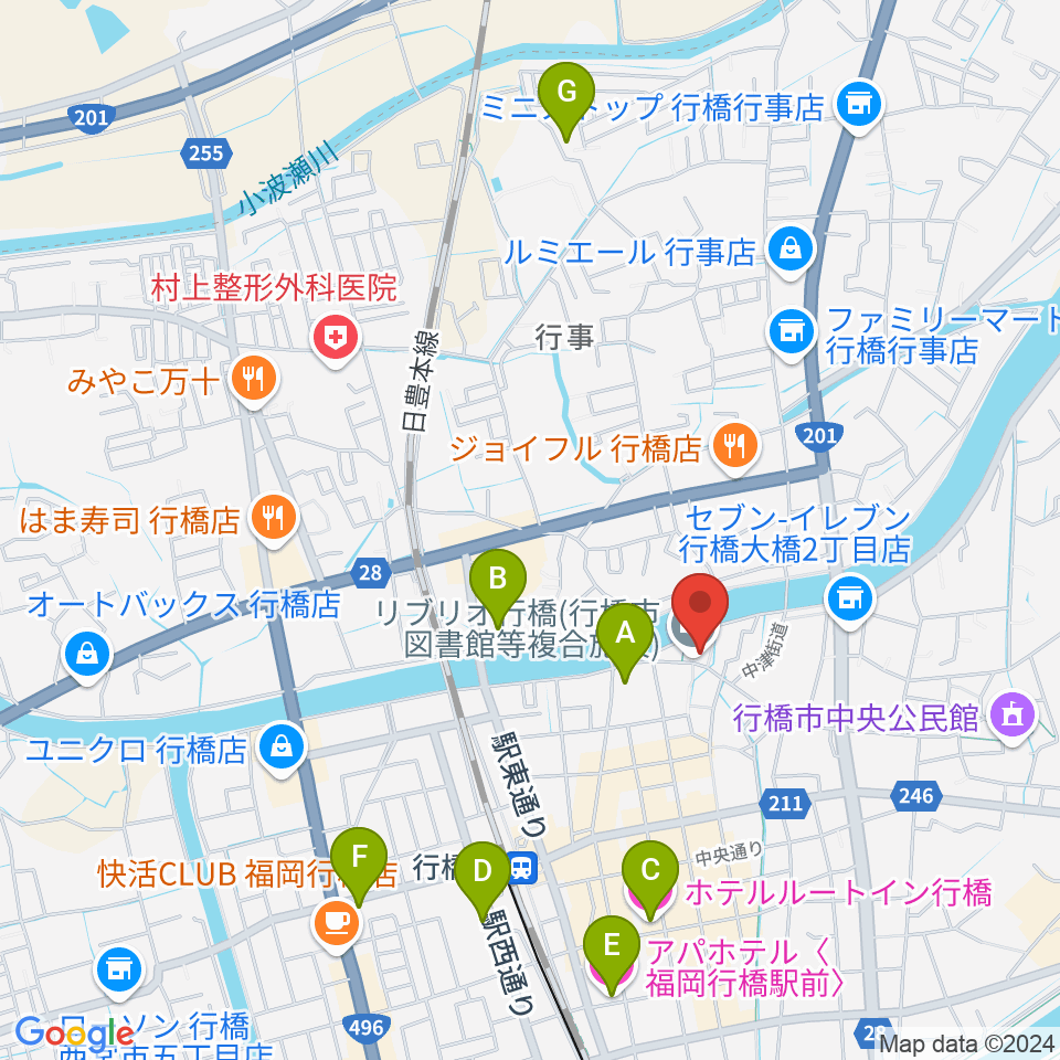 リブリオ行橋周辺のホテル一覧地図