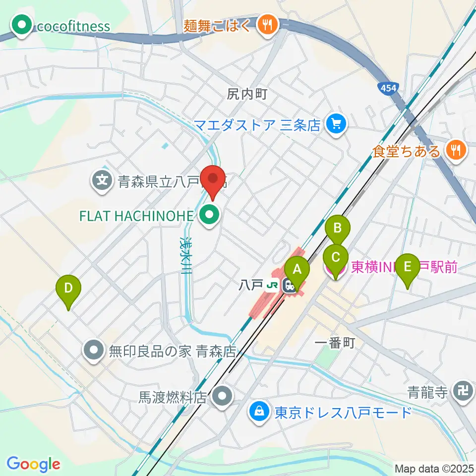 フラット八戸周辺のホテル一覧地図