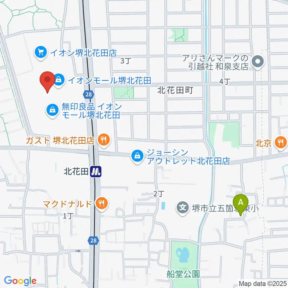 島村楽器イオンモール堺北花田店周辺のホテル一覧地図