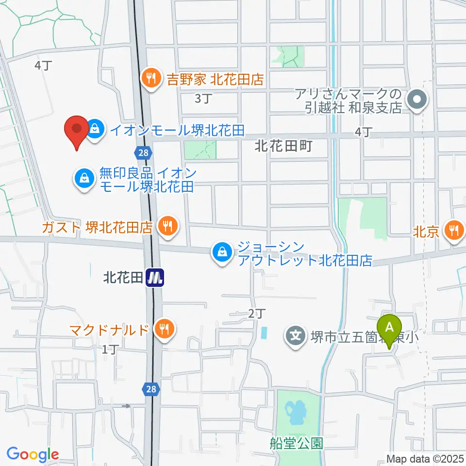 島村楽器イオンモール堺北花田店周辺のホテル一覧地図