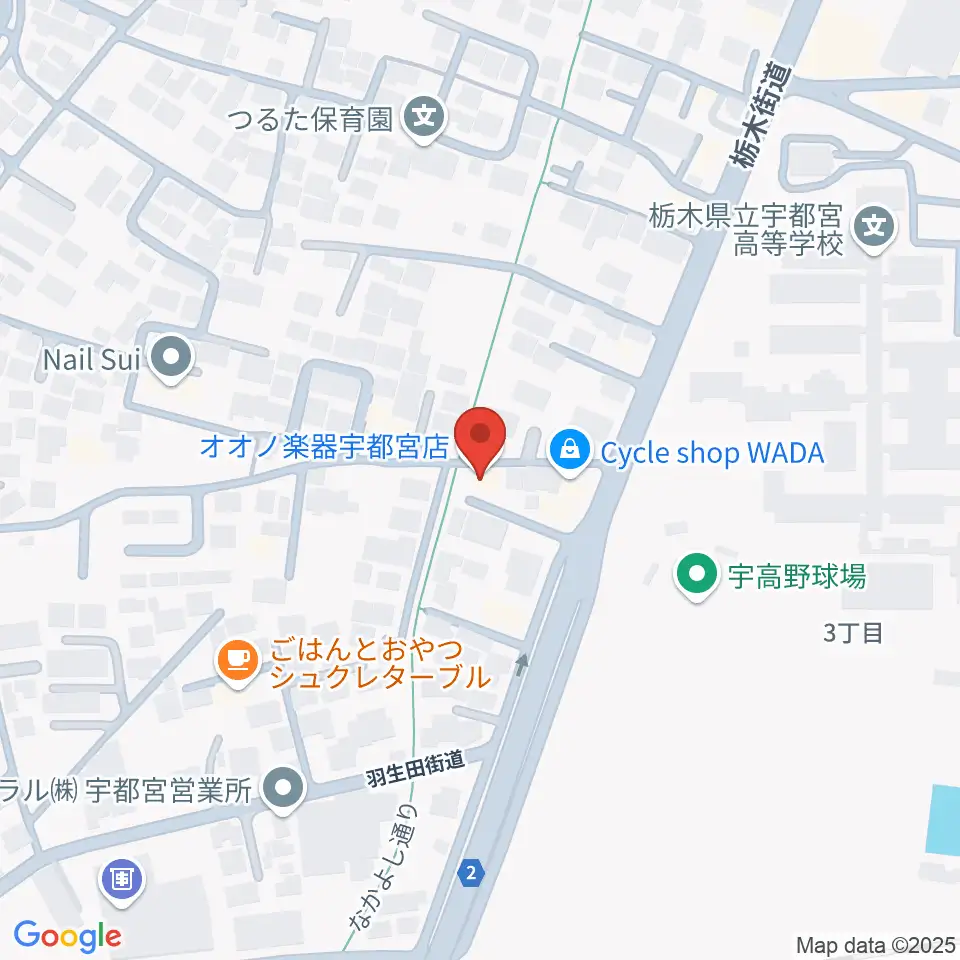オオノ楽器 宇都宮店周辺のホテル一覧地図