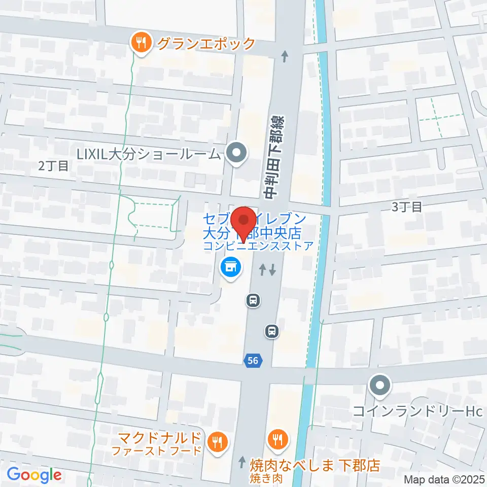 カネトウ楽器 大分店周辺のホテル一覧地図